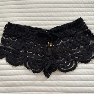 PilyQ black lace shorts
